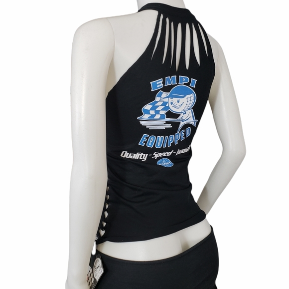 Empi Racing Team A-Cut Slashed Neck Tied Sides Top - Picture 6 of 7